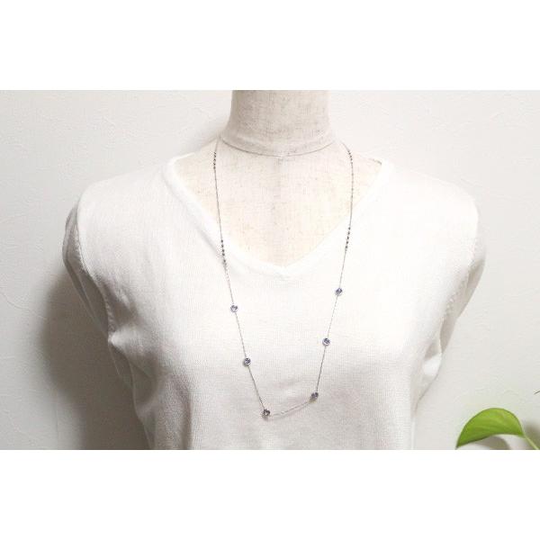 タンザナイト ネックレス 1.53カラット 18金ホワイトゴールド K18WG  