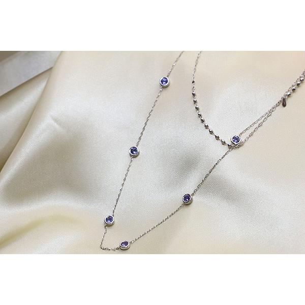 タンザナイト ネックレス 1.53カラット 18金ホワイトゴールド K18WG  