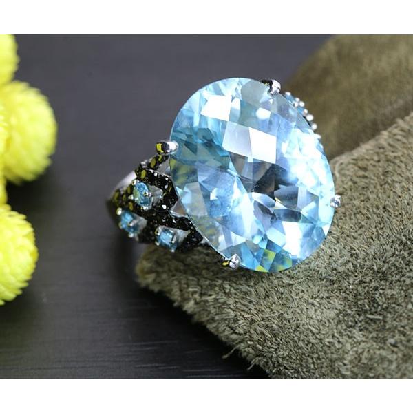 ブルートパーズ リング/指輪 20.13ct 18金ホワイトゴールド K18WG 