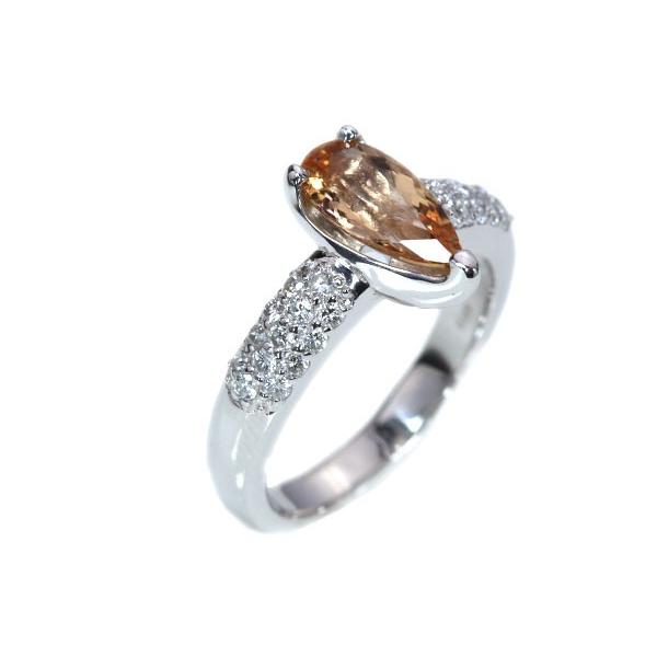 インペリアルトパーズ リング/指輪 1.577ct PT900 稀少石 黄金色の光彩