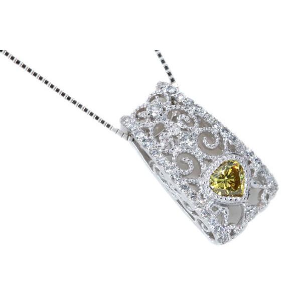 イエローダイヤモンド ネックレス 0.295ct PT900/PT850 グリーンを含んだイエローカラー ソーティング付 /黄(イエロー)/セレクトブランド・新品/届10/1点ものの画像