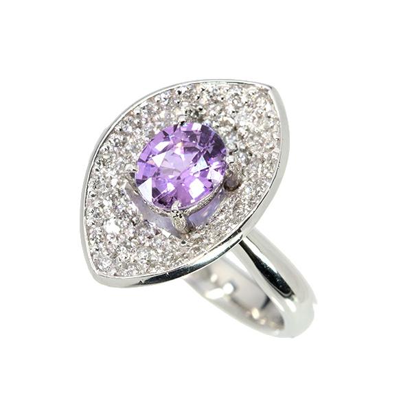 パープルカラー 非加熱サファイヤ/nonheat/ノーヒート リング/指輪 1.142ct PT900 個性的な彩 /紫(パープル)/セレクトブランド・新品/届10/1点ものの画像
