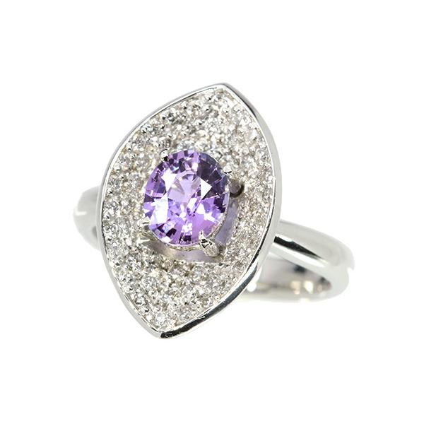 パープルカラー 非加熱サファイヤ/nonheat/ノーヒート リング/指輪 1.142ct PT900 個性的な彩 /紫(パープル)/セレクトブランド・新品/届10/1点ものの画像