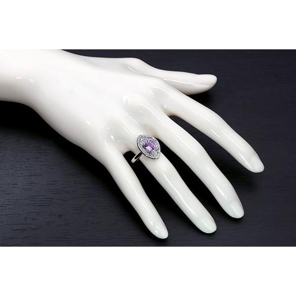 パープルカラー 非加熱サファイヤ/nonheat/ノーヒート リング/指輪 1.142ct PT900 個性的な彩 /紫(パープル)/セレクトブランド・新品/届10/1点ものの画像