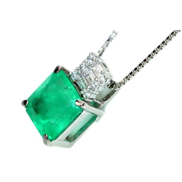 【希少】 エメラルド ネックレス 2.455カラット プラチナ PT900/PT850 大粒 貫禄 明瞭グリーン /緑(グリーン)/セレクトジュエリー・新品/届10/ 【PET2850791427】(101640円)