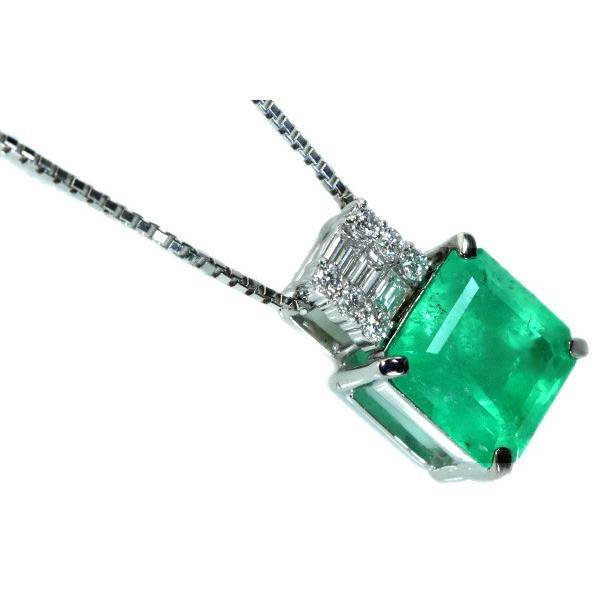 【希少】 エメラルド ネックレス 2.455カラット プラチナ PT900/PT850 大粒 貫禄 明瞭グリーン /緑(グリーン)/セレクトジュエリー・新品/届10/ 【PET2850791427】(101640円)