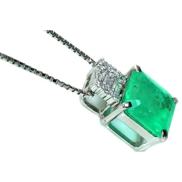 【希少】 エメラルド ネックレス 2.455カラット プラチナ PT900/PT850 大粒 貫禄 明瞭グリーン /緑(グリーン)/セレクトジュエリー・新品/届10/ 【PET2850791427】(101640円)