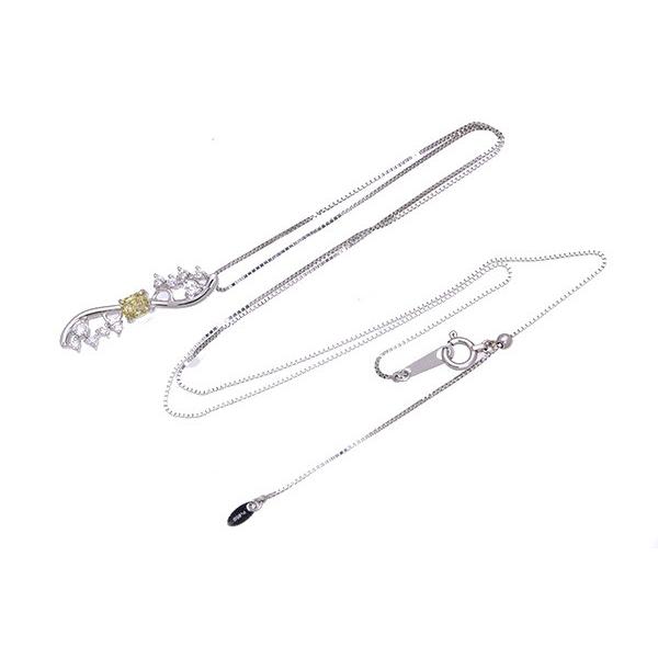 イエロー ダイヤモンド ネックレス 0.286ct PT900/PT850 FANCY DEEP YELLOW 濃厚な黄金色 セレクトジュエリー・新品/届10/1点ものの画像