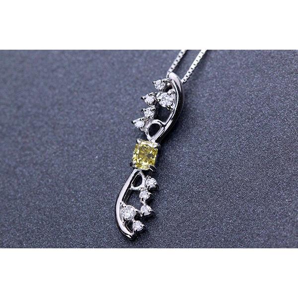 イエロー ダイヤモンド ネックレス 0.286ct PT900/PT850 FANCY DEEP YELLOW 濃厚な黄金色 セレクトジュエリー・新品/届10/1点ものの画像