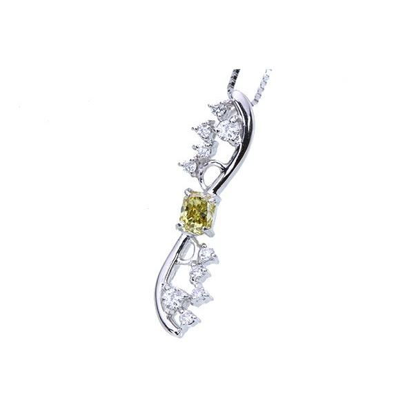 イエロー ダイヤモンド ネックレス 0.286ct PT900/PT850 FANCY DEEP YELLOW 濃厚な黄金色 セレクトジュエリー・新品/届10/1点ものの画像