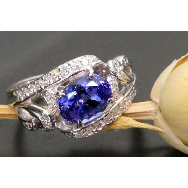 正規品 タンザナイト リング/指輪 1.69カラット 18金ホワイトゴールド K18WG 青紫の神秘的な彩り 美しきライン /紫(パープル)/セレクトジュエリー・新品/届10/ 【OC2239907129】(79860円)