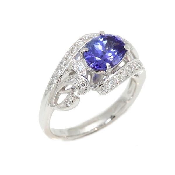 正規品 タンザナイト リング/指輪 1.69カラット 18金ホワイトゴールド K18WG 青紫の神秘的な彩り 美しきライン /紫(パープル)/セレクトジュエリー・新品/届10/ 【OC2239907129】(79860円)