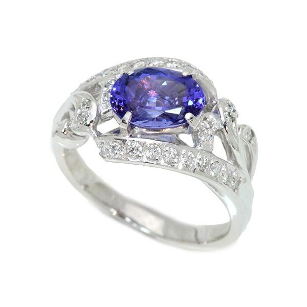 正規品 タンザナイト リング/指輪 1.69カラット 18金ホワイトゴールド K18WG 青紫の神秘的な彩り 美しきライン /紫(パープル)/セレクトジュエリー・新品/届10/ 【OC2239907129】(79860円)