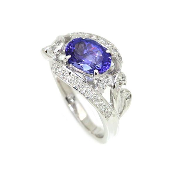 正規品 タンザナイト リング/指輪 1.69カラット 18金ホワイトゴールド K18WG 青紫の神秘的な彩り 美しきライン /紫(パープル)/セレクトジュエリー・新品/届10/ 【OC2239907129】(79860円)
