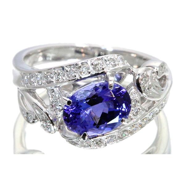 正規品 タンザナイト リング/指輪 1.69カラット 18金ホワイトゴールド K18WG 青紫の神秘的な彩り 美しきライン /紫(パープル)/セレクトジュエリー・新品/届10/ 【OC2239907129】(79860円)