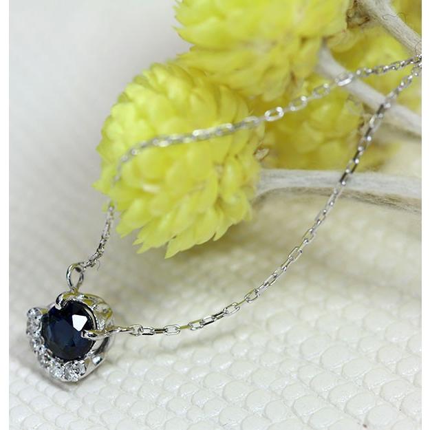 サファイヤ ネックレス 0.30カラット 一粒サファイヤのプチ 18金ホワイトゴールド K18WG セレクトジュエリー・新品/届10/ カラット 天然石