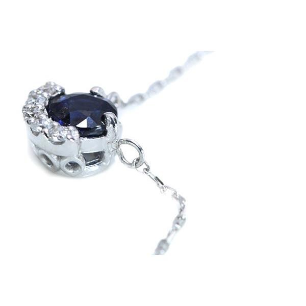 サファイヤ ネックレス 0.30カラット 一粒サファイヤのプチ 18金ホワイトゴールド K18WG セレクトジュエリー・新品/届10/ カラット 天然石