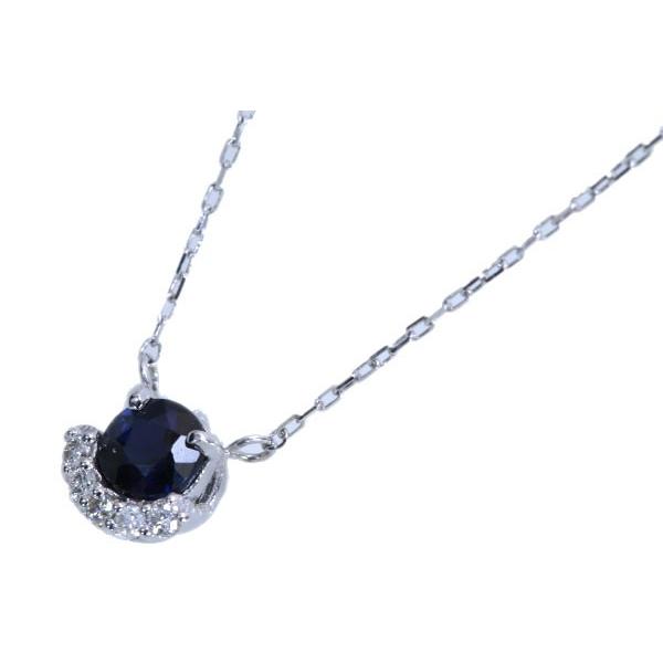 サファイヤ ネックレス 0.30カラット 一粒サファイヤのプチ 18金ホワイトゴールド K18WG セレクトジュエリー・新品/届10/ カラット 天然石