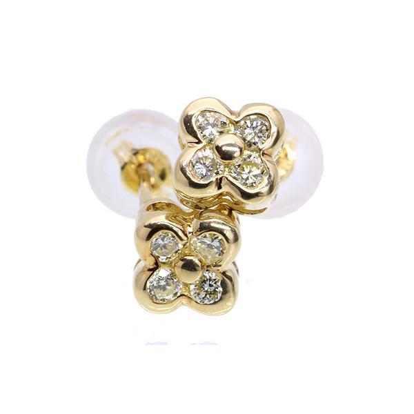 ダイヤモンド ピアス 0.20カラット 18金イエローゴールド K18 