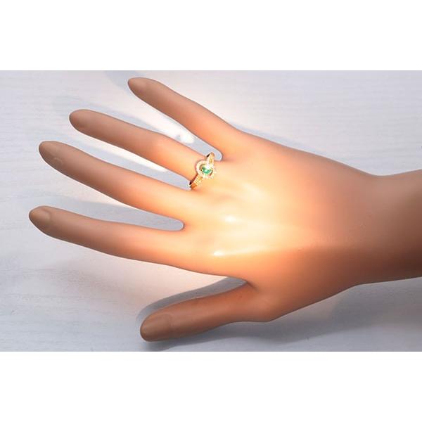 エメラルドキャッツアイ リング/指輪 0.405ct K18 稀少石 丸いふくらみ