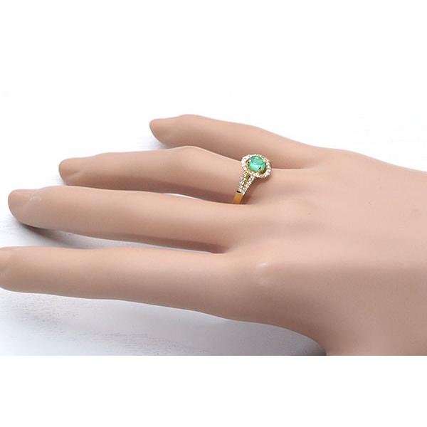 エメラルドキャッツアイ リング/指輪 0.405ct K18 稀少石 丸いふくらみ