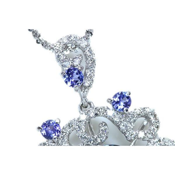 タンザナイト ネックレス 5.91ct PT900/PT850 大粒 見事な多色性 美麗