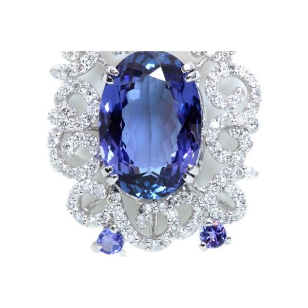 タンザナイト ネックレス 5.91ct PT900/PT850 大粒 見事な多色性 美麗