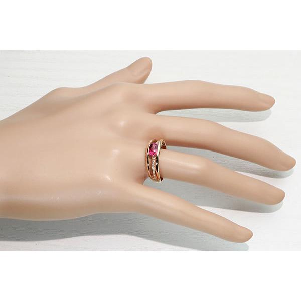 ピンク トルマリン リング/指輪 0.830カラット 18金ピンクゴールド