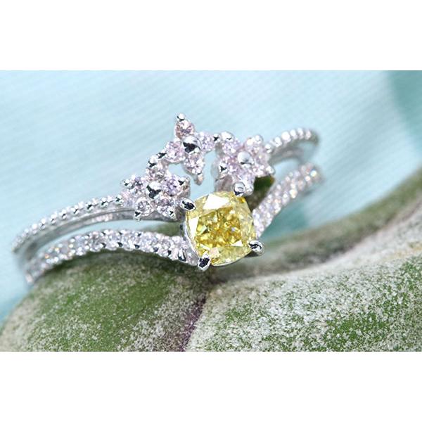 プラチナ pt900 リング　ダイヤモンド イエローダイヤモンド イエローダイヤモンド リング/指輪 0.401カラット プラチナ900 PT900