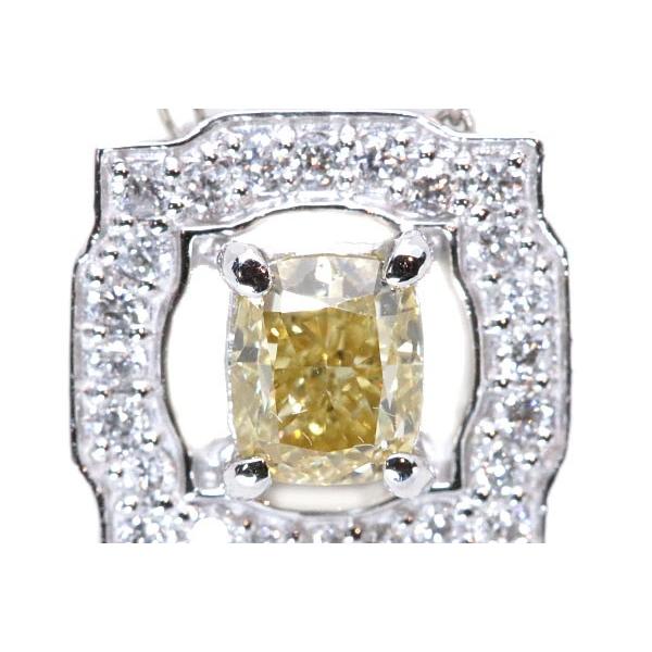 イエローオレンジ ダイヤモンド ネックレス 0.506カラット プラチナ PT900/PT850 FANCY INTENSE YELLOW 黄金色の光彩 セレクトジュエリー・新品/届10/1点ものの画像
