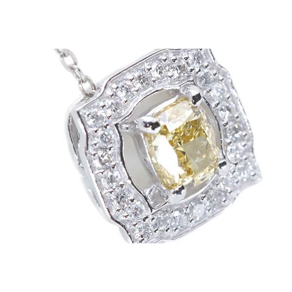 イエローオレンジ ダイヤモンド ネックレス 0.506カラット プラチナ PT900/PT850 FANCY INTENSE YELLOW 黄金色の光彩 セレクトジュエリー・新品/届10/1点ものの画像