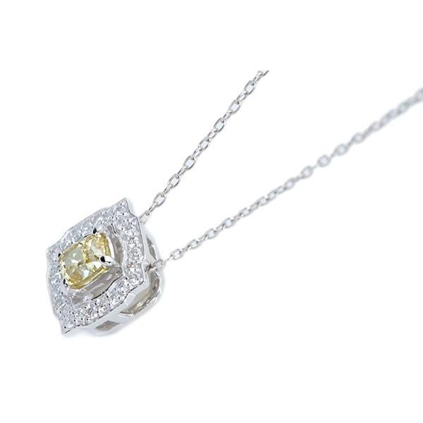 イエローオレンジ ダイヤモンド ネックレス 0.506カラット プラチナ  