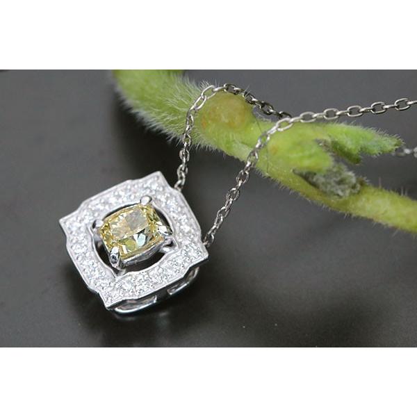 イエローオレンジ ダイヤモンド ネックレス 0.506カラット プラチナ PT900/PT850 FANCY INTENSE YELLOW 黄金色の光彩 セレクトジュエリー・新品/届10/1点ものの画像