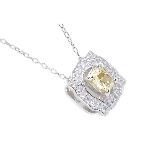 イエローオレンジ ダイヤモンド ネックレス 0.506カラット プラチナ PT900/PT850 FANCY INTENSE YELLOW 黄金色の光彩 セレクトジュエリー・新品/届10/1点ものの画像