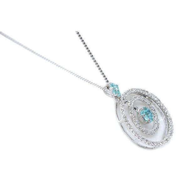 パライバトルマリン ネックレス プラチナ PT900/PT850 二重サークルに