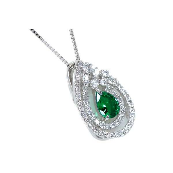 エメラルド ネックレス 0.31ct PT900/PT850 トップクラス 透明度・青を 
