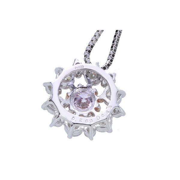 4/美品 Pt850×Pt900 ピンクダイヤ0.313ct ネックレス ピンクダイヤモンド ネックレス 0.263カラット プラチナ PT900/PT850