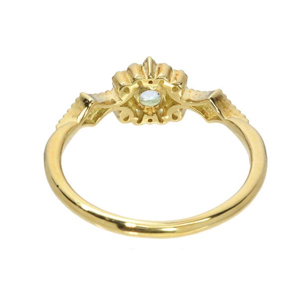 アクワマリン リング/指輪 0.370カラット 18金イエローゴールド K18 水滴のような潤い感 /青(ブルー)/セレクトジュエリー・新品/届10/1点もの｜luck-jewel｜04