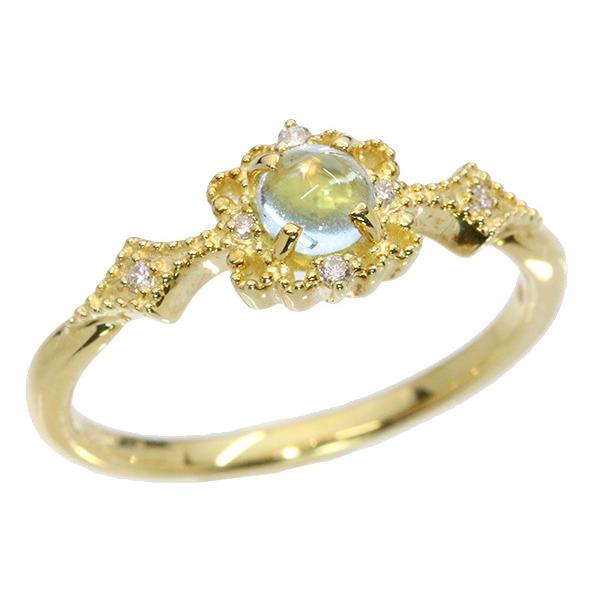 アクワマリン リング/指輪 0.370カラット 18金イエローゴールド K18 水滴のような潤い感 /青(ブルー)/セレクトジュエリー・新品/届10/1点もの｜luck-jewel｜08