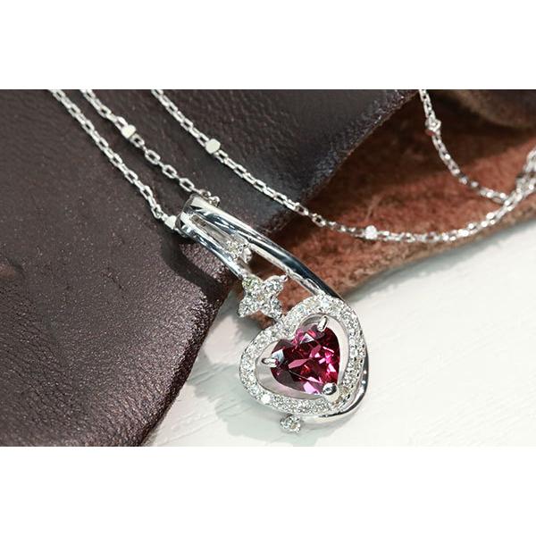 ロードライトガーネット ネックレス 0.830カラット 18金ホワイト  