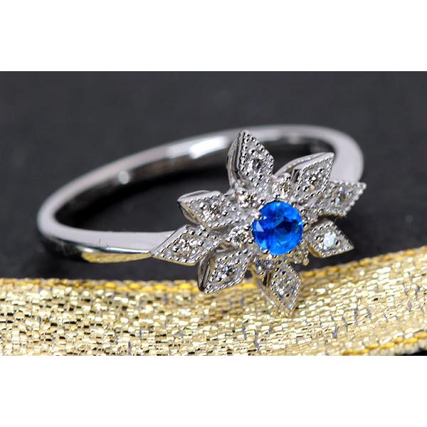 アウイナイト リング/指輪 0.078カラット プラチナ900 PT900 花火のようなデザイン ドイツの稀少石 /青(ブルー)/セレクトジュエリー・新品/届10/1点もの｜luck-jewel｜12