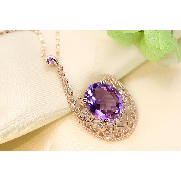 新品 アメジストネックレス