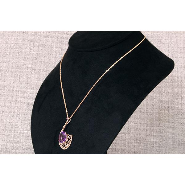 アメジスト ネックレス 8.070カラット 18金ピンクゴールド K18PG 明瞭 