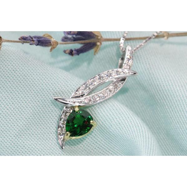 けい　グリーンネックレス(no.28)　等６点おまとめ グリーンガーネット ネックレス 0.641カラット K18WG/K18 しっかりと