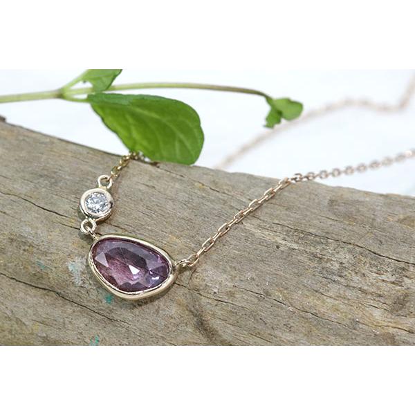 非加熱ピンクサファイヤ/nonheat/ノーヒート ネックレス 0.609ct 18金 