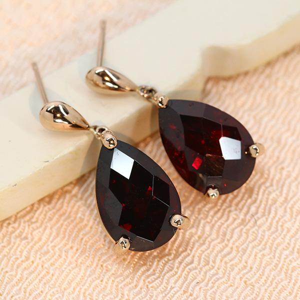 ガーネット ピアス（イヤリング加工可） 7.52ct 18金ピンクゴールド 