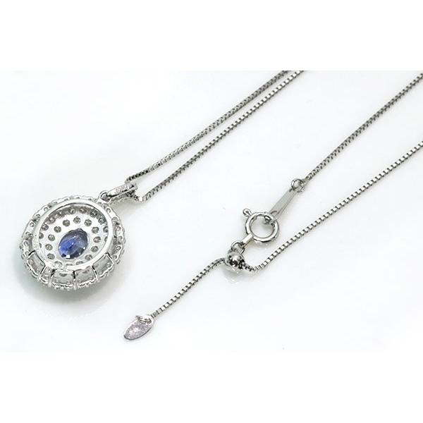 バイカラー サファイヤ ネックレス 1.16ct PT950/PT850 豪華ダイヤ三重 