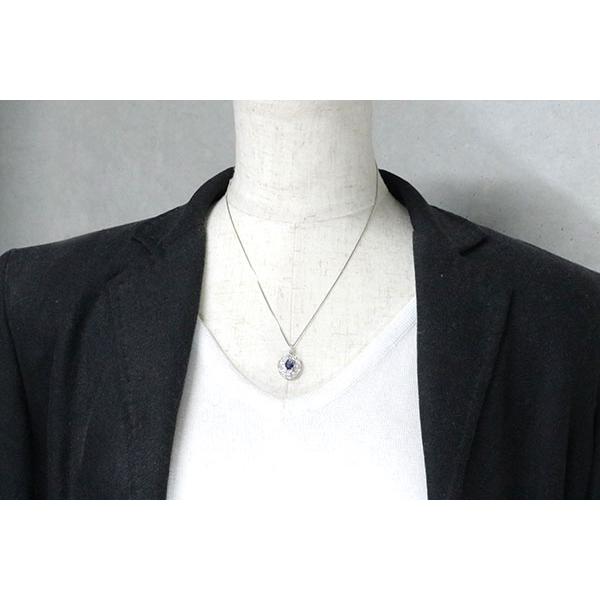 バイカラー サファイヤ ネックレス 1.16ct PT950/PT850 豪華ダイヤ三重 