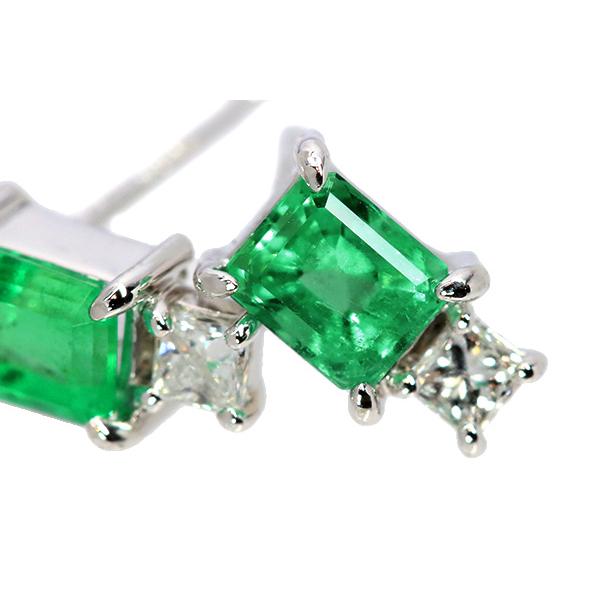 エメラルド ピアス（イヤリング加工可） 0.640カラット プラチナ900 PT900 角ダイヤが光る シンプル /緑(グリーン)/セレクトジュエリー・新品/届10/1点もの｜luck-jewel｜11
