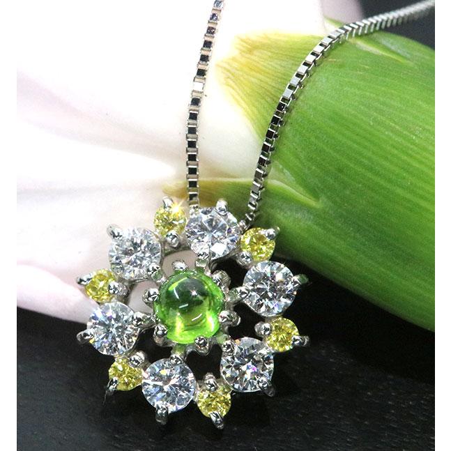 デマントイドガーネット ネックレス 0.24ct プラチナ PT900/PT850 一粒 